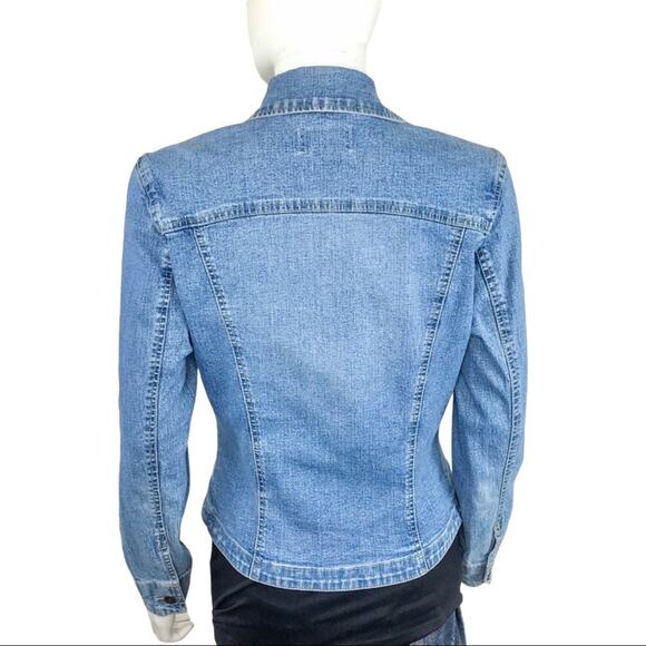 Live a Little Denim Jacket Light Wash Lightweight Jean Coat - Picture 4 of 5